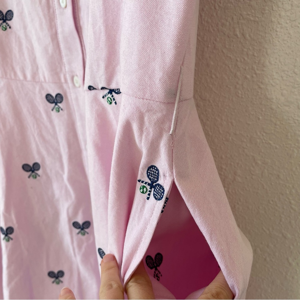 Kiel James Patrick Tennis Embroidered Fit & Flare Dress Size Medium Preppy Sport - Picture 5 of 9